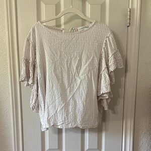 Chelsea & Theodore Cream Textured Blouse
